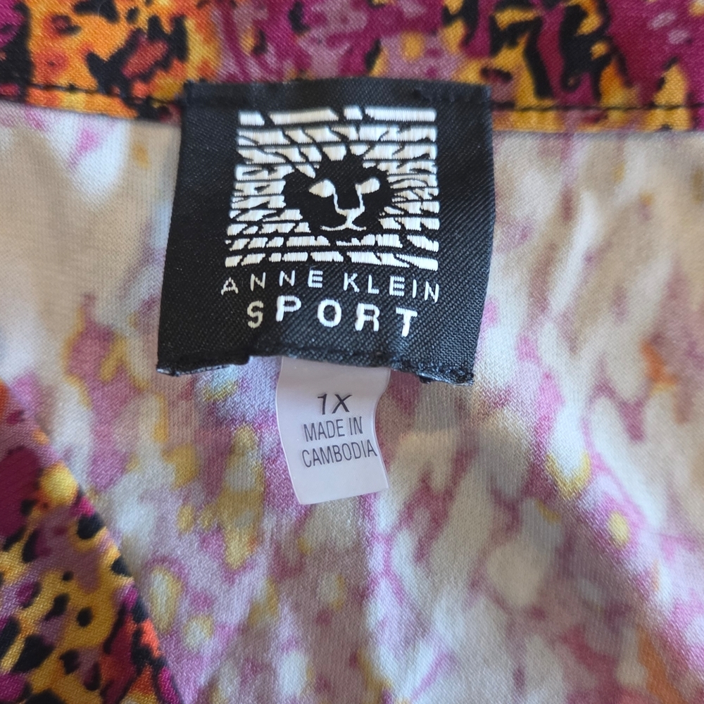 Anne Klein Pink and Yellow Patterned Blouse - Picture 7 of 8